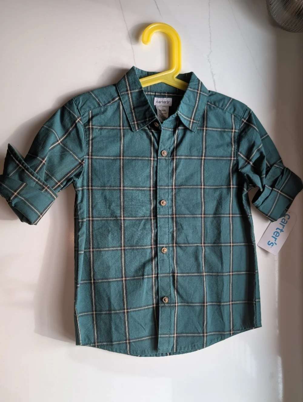 Carter's Green Button Down 4T
